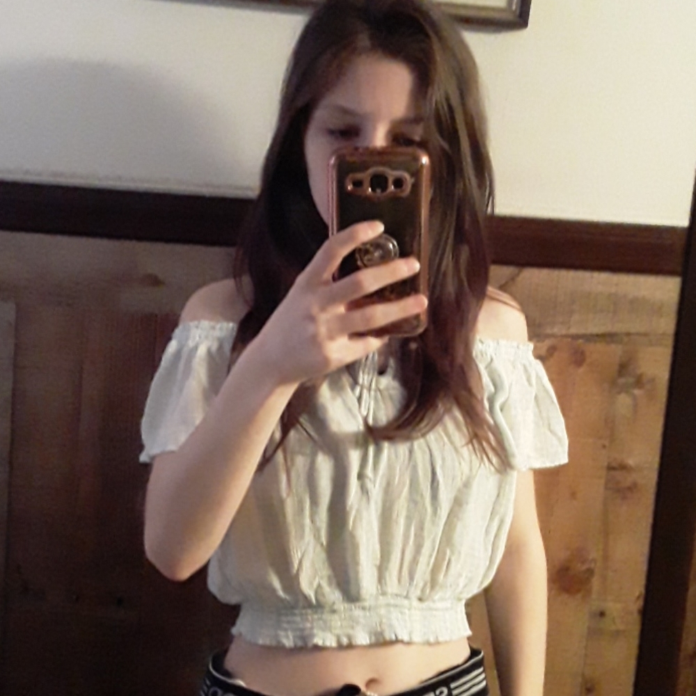 Light blue crop top